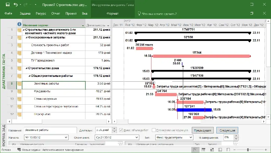 Календарно-сетевая модель строительства